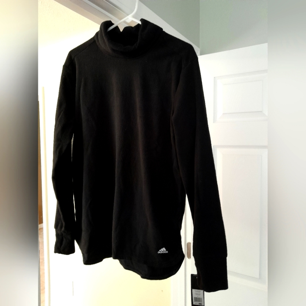 Adidas Black Cowl Fleece Longsleeve Large NWT